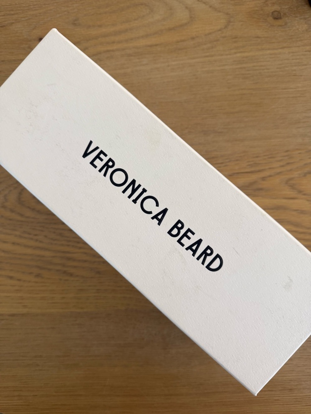 VERONICA BEARD Via Slide Leather Sandals Honey Tan Size 7.5 with Box Dust Bag - Picture 4 of 5